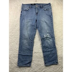 Simply Vera Vera Wang Denim Womens Medium Dark Wash Boyfriend Capri Jeans Size 6